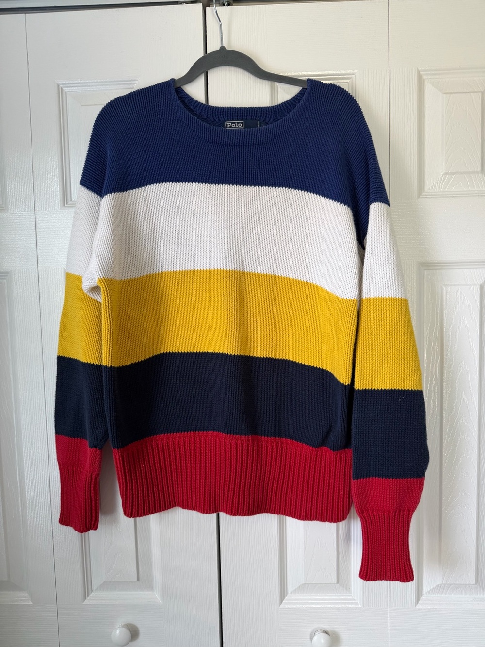 Vintage Polo by Ralph Lauren Multi-Stripe Boatneck Sweater